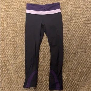 Black with purple Lululemon leggings size 2